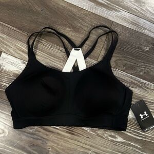 Under Armour Black Sports Bra with White Accent Straps
